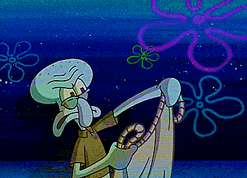 (GIF) Squidward sets up a tent