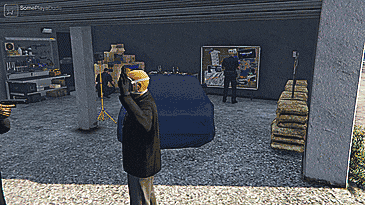 (GIF) Taking vault drills from some amateur heisters, featuring the LSPD