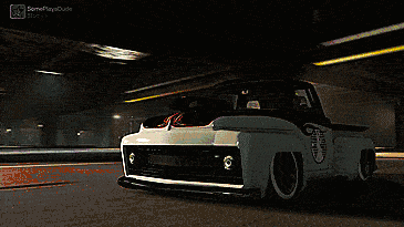 (GIF) Tim Vapid's abominable Slamvan Custom shows beauty in brute through an LSCM Test Track lap run