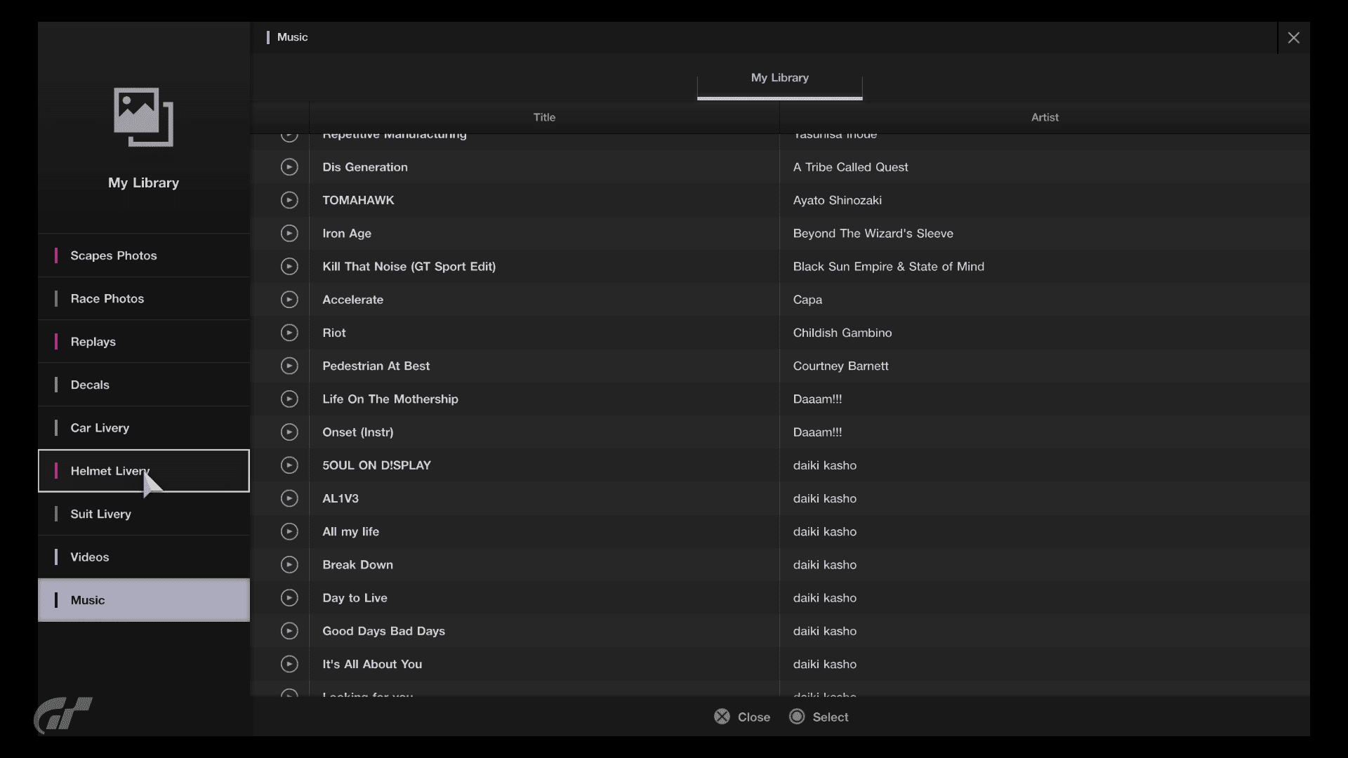 Gran Turismo® SPORT BGM list 5
