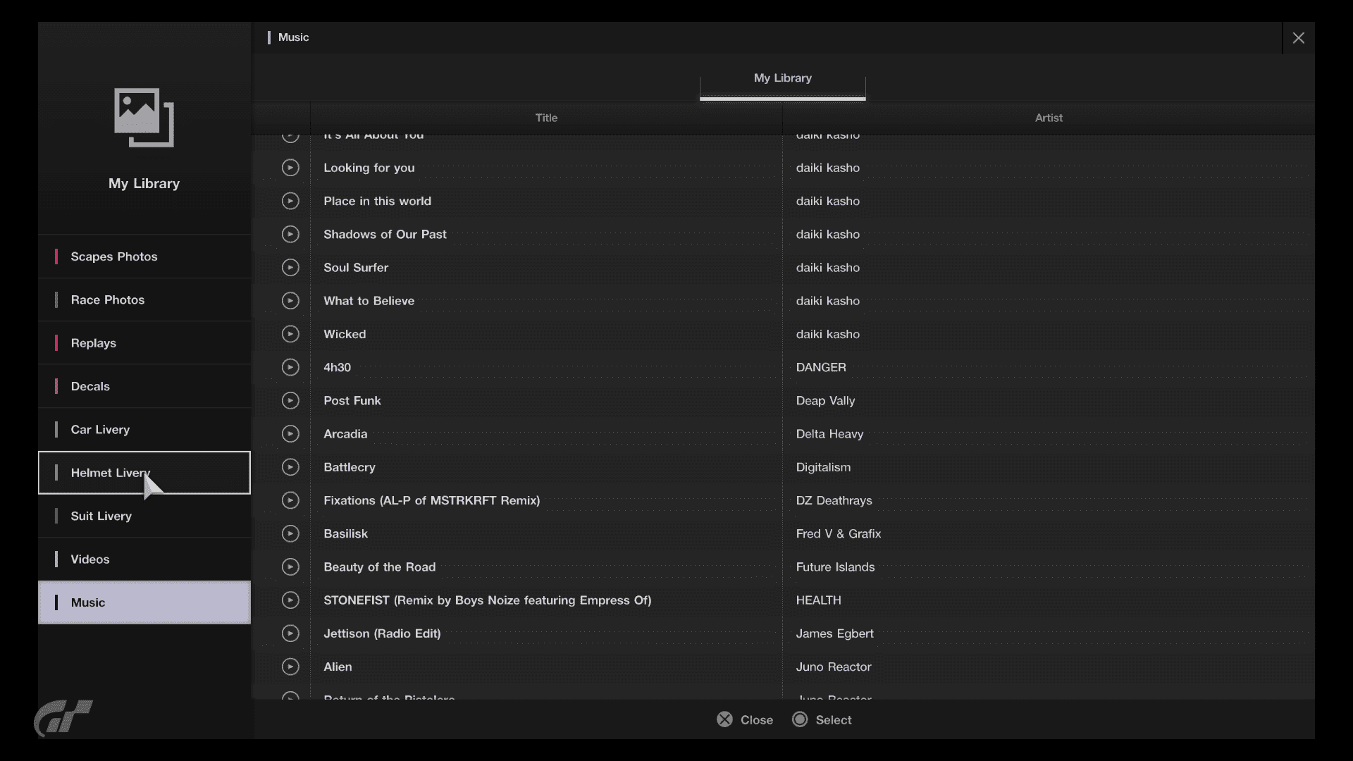 Gran Turismo® SPORT BGM list 6