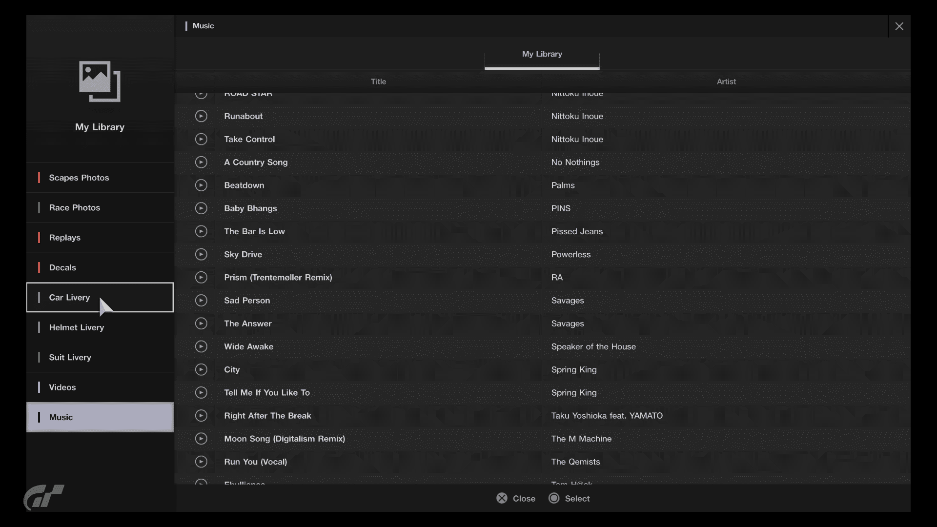 Gran Turismo® SPORT BGM list 8