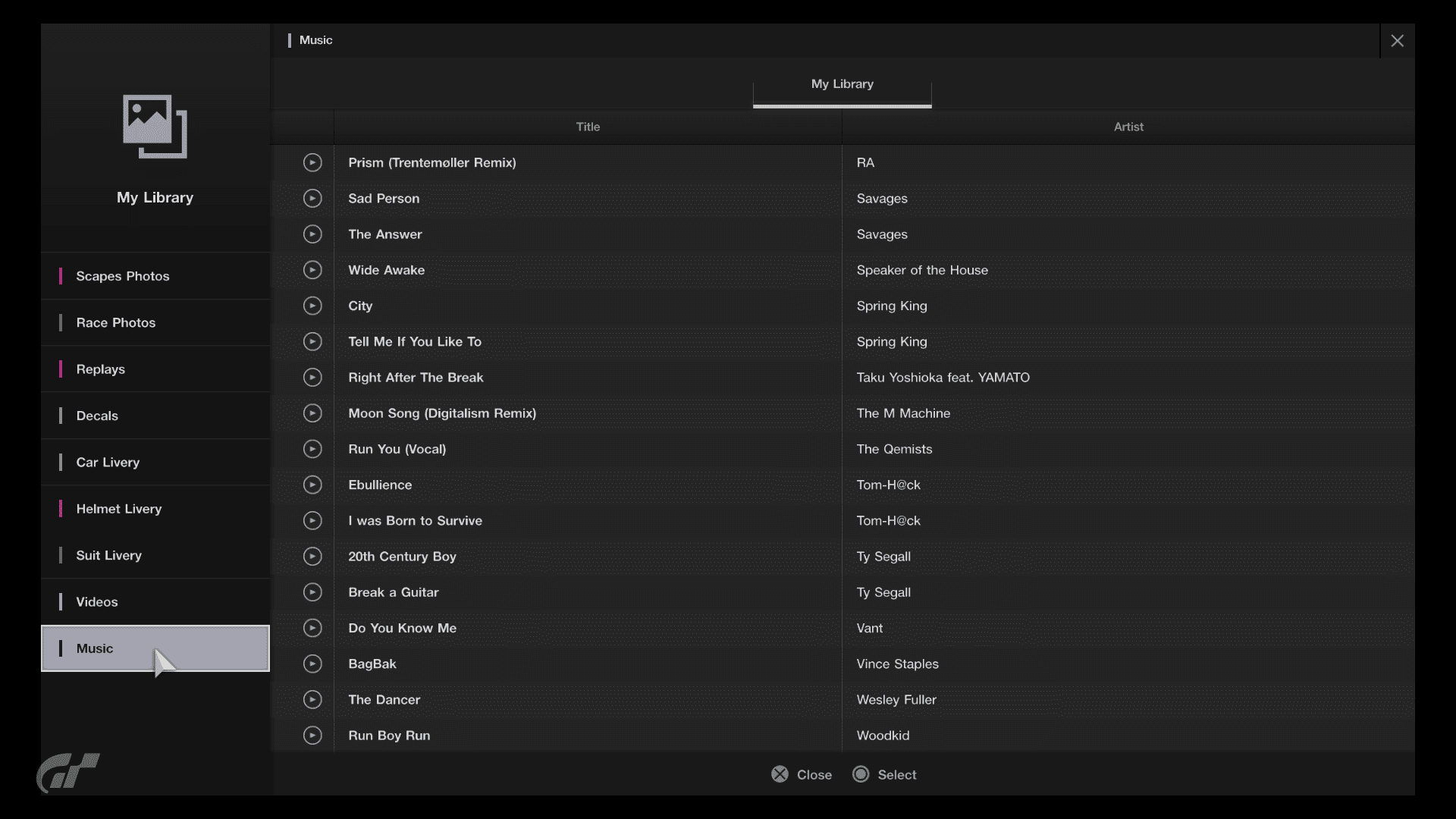 Gran Turismo® SPORT BGM list 9