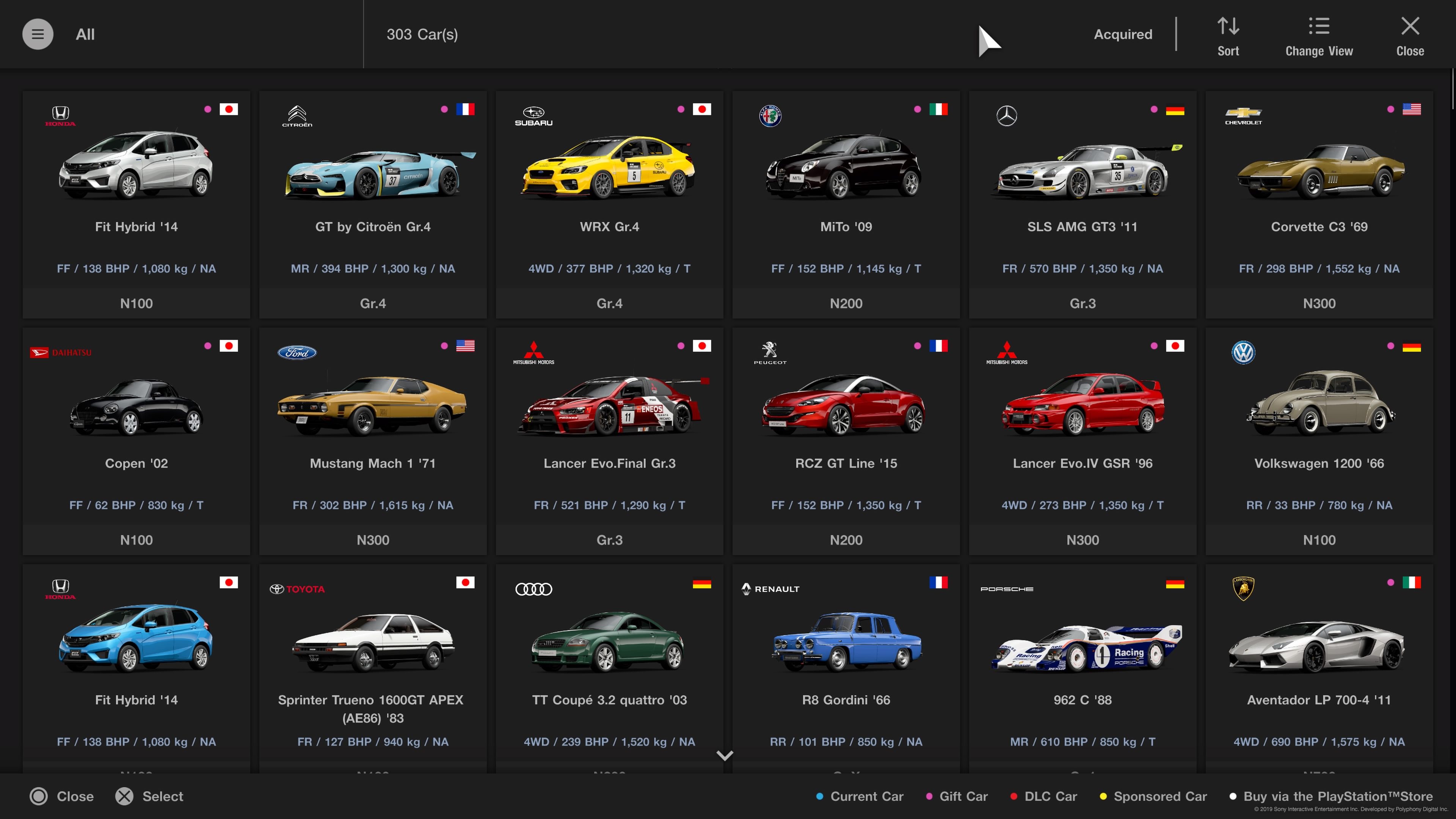 Gran Turismo 7 car list