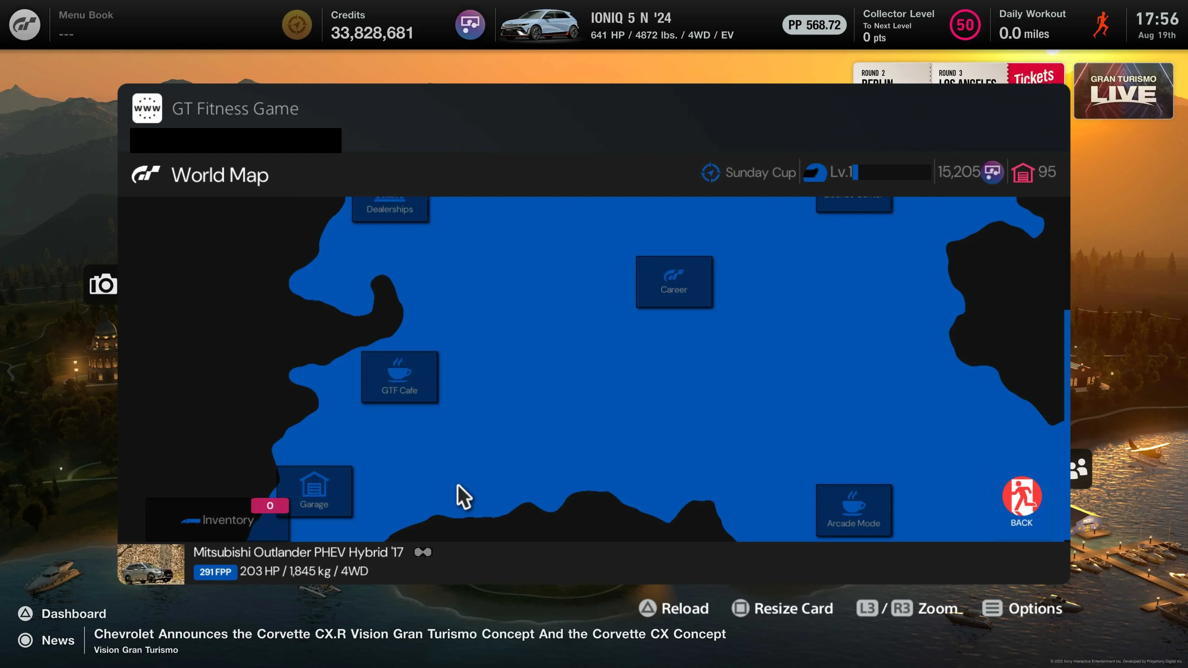 GT Fitness World Map (PS5 Browser) (August 2025)