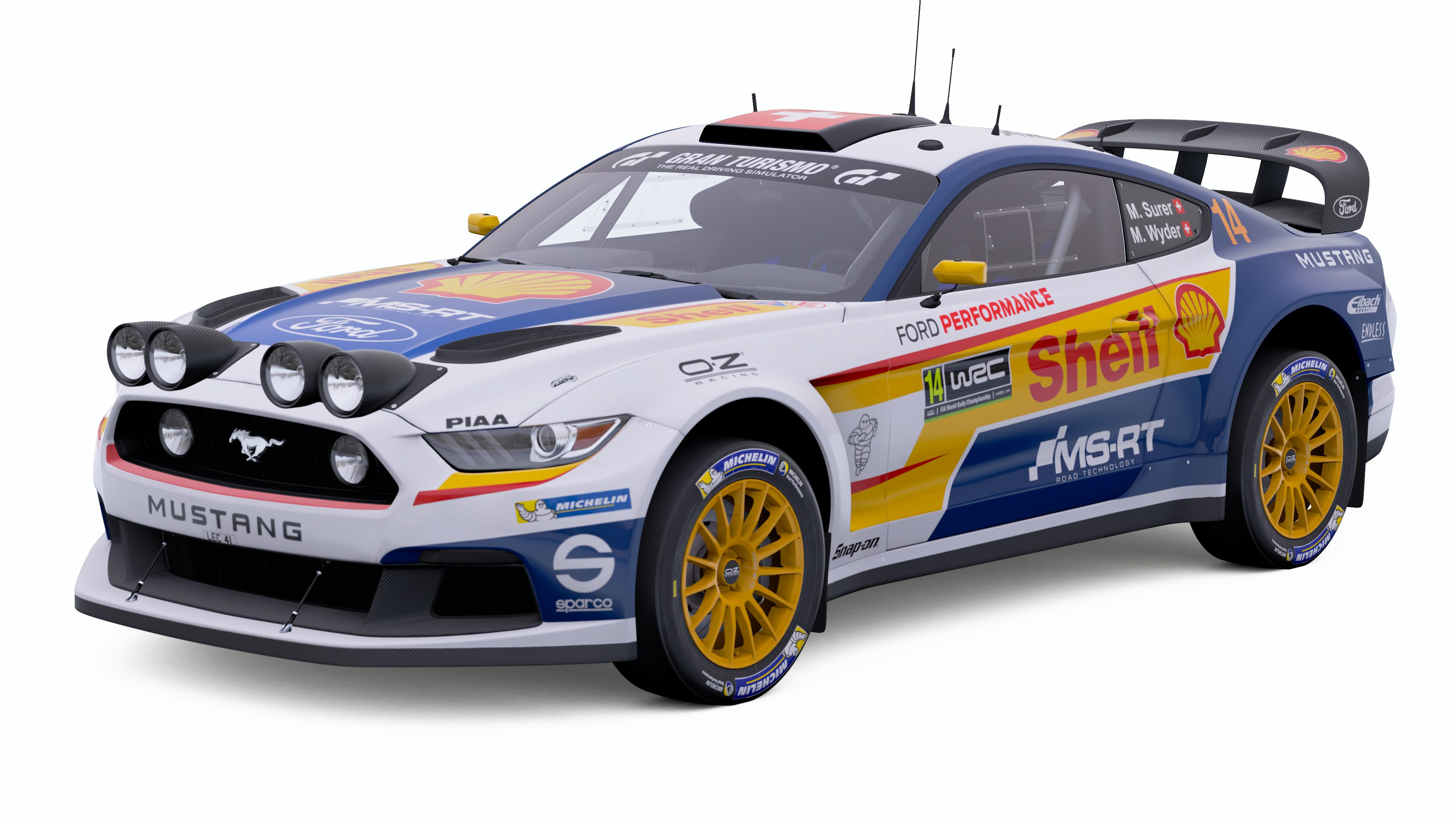 GT Sport LEC #41 - Ford Shell M-Sport Mustang WRC - Front 3/4 View