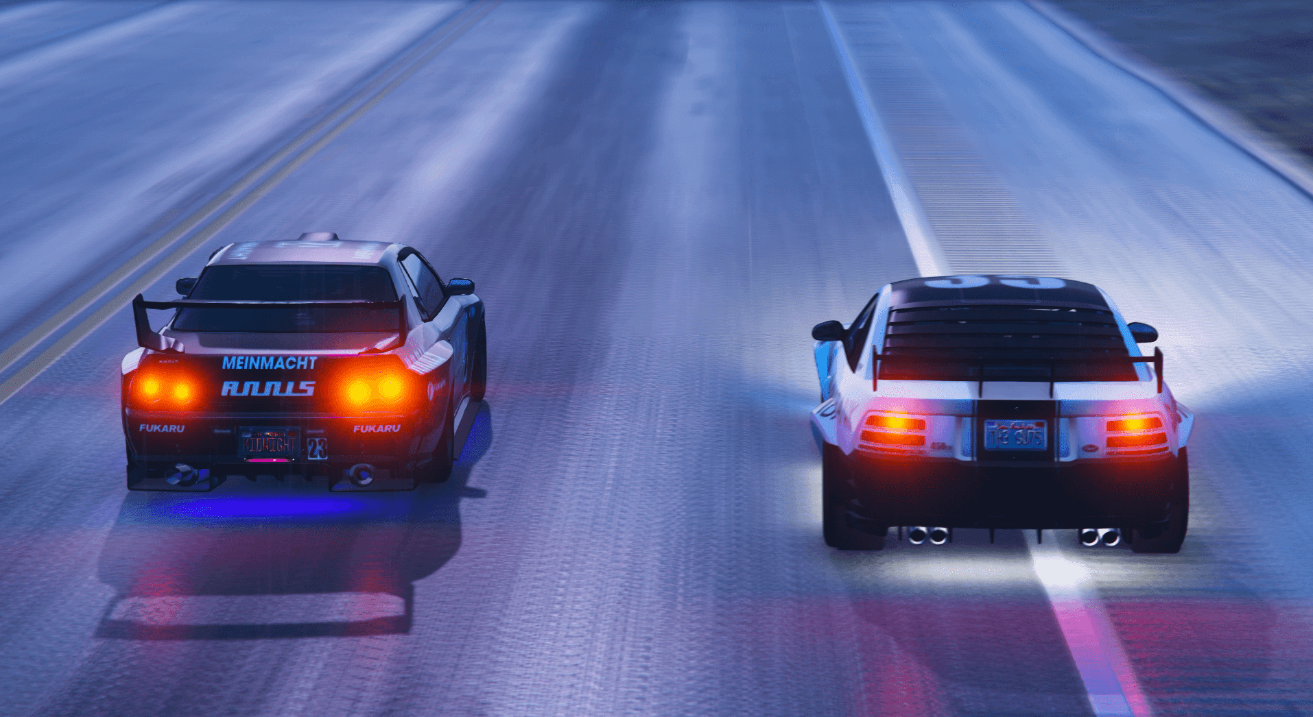 (HD) Recent highway sightings of Tuner VS Muscle of the 20th century (an SPD sneak on the Vapid Dominator ASP) 2