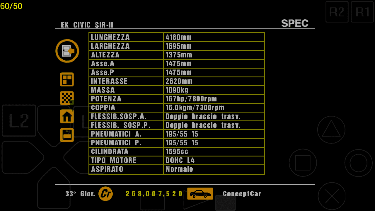 Honda Civic SiR-II (EK) specs