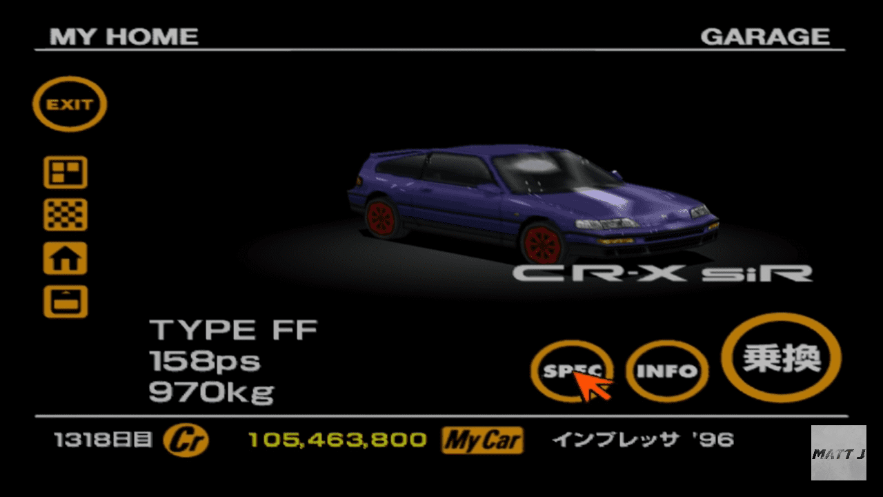 Honda CR-X SiR violet