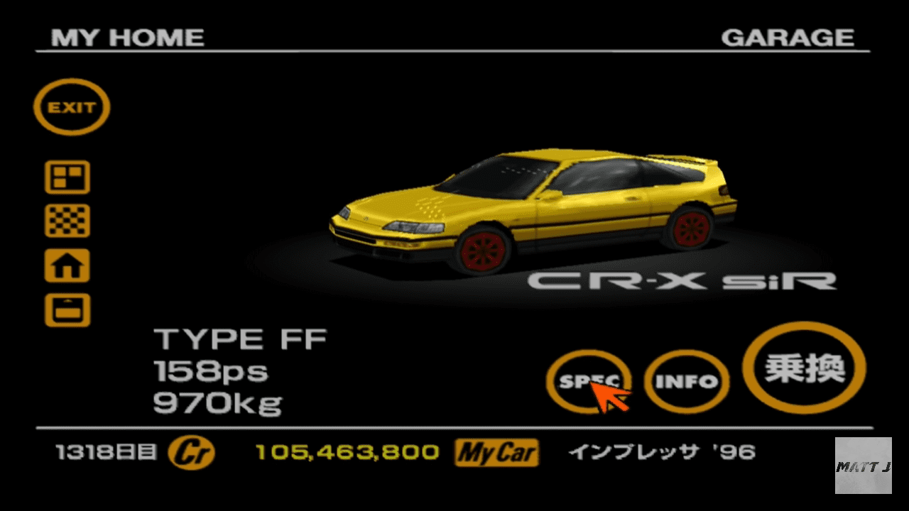 Honda CR-X SiR yellow