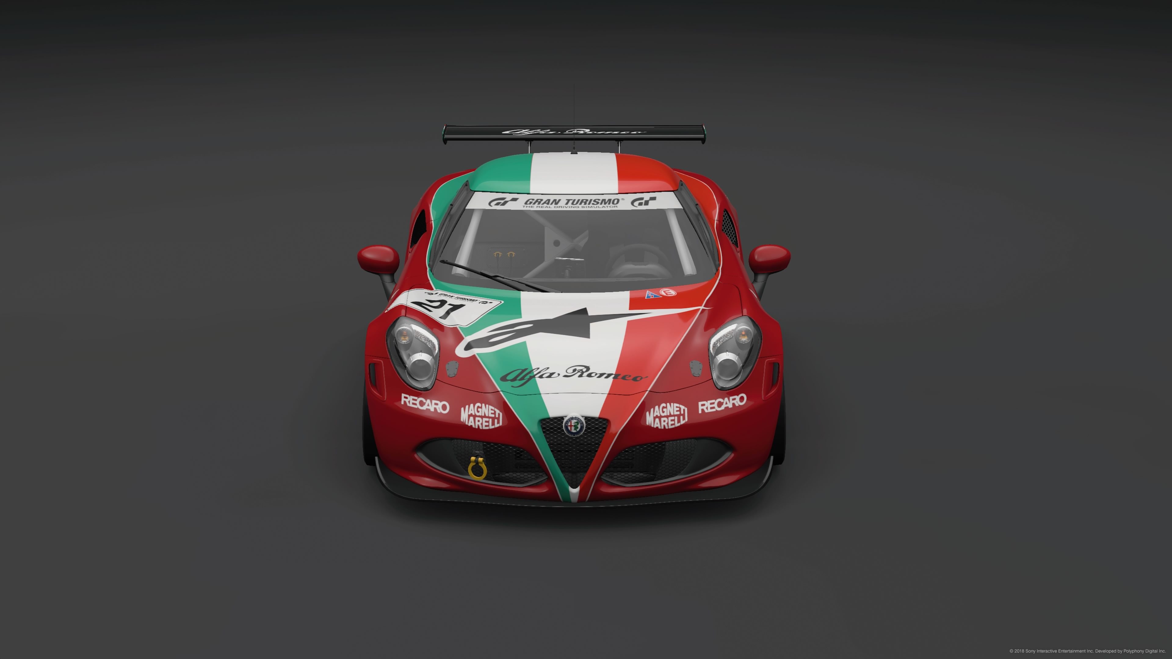 Italian Flag Alfa Romeo 4C Front