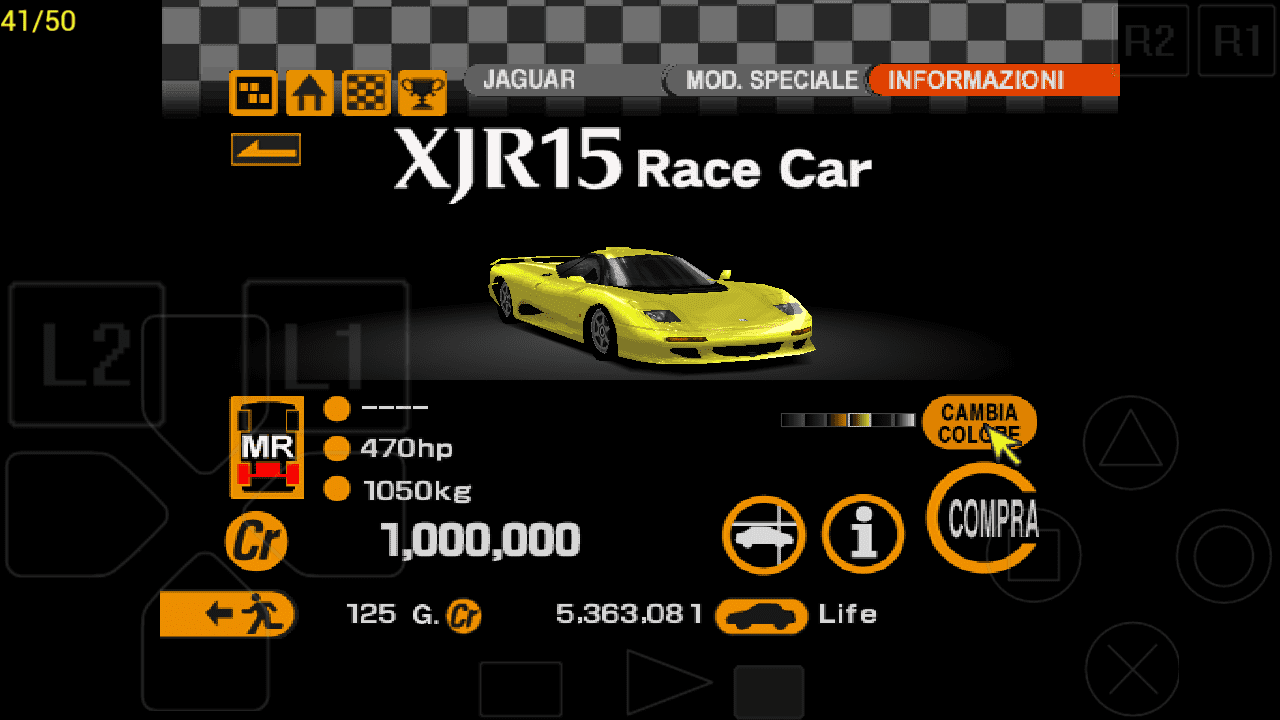 Jaguar XJR15 Yellow