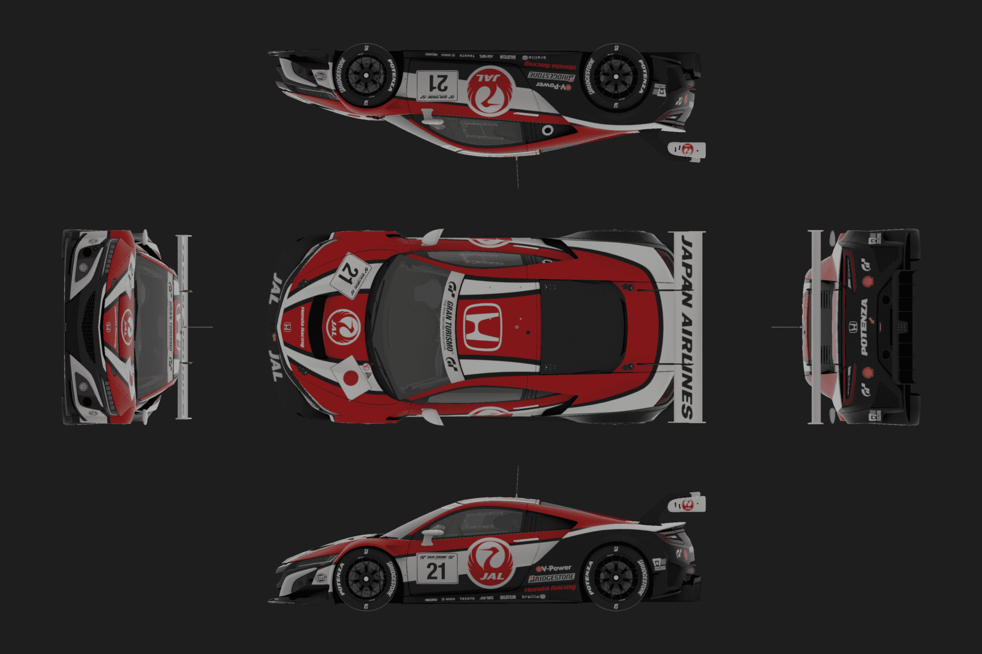 JAL Honda NSX Gr.3 Plan View