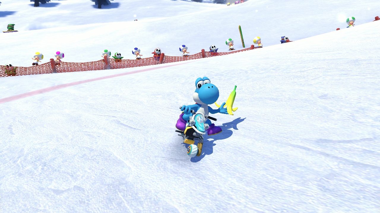 Light-Blue Yoshi - Snow Biking