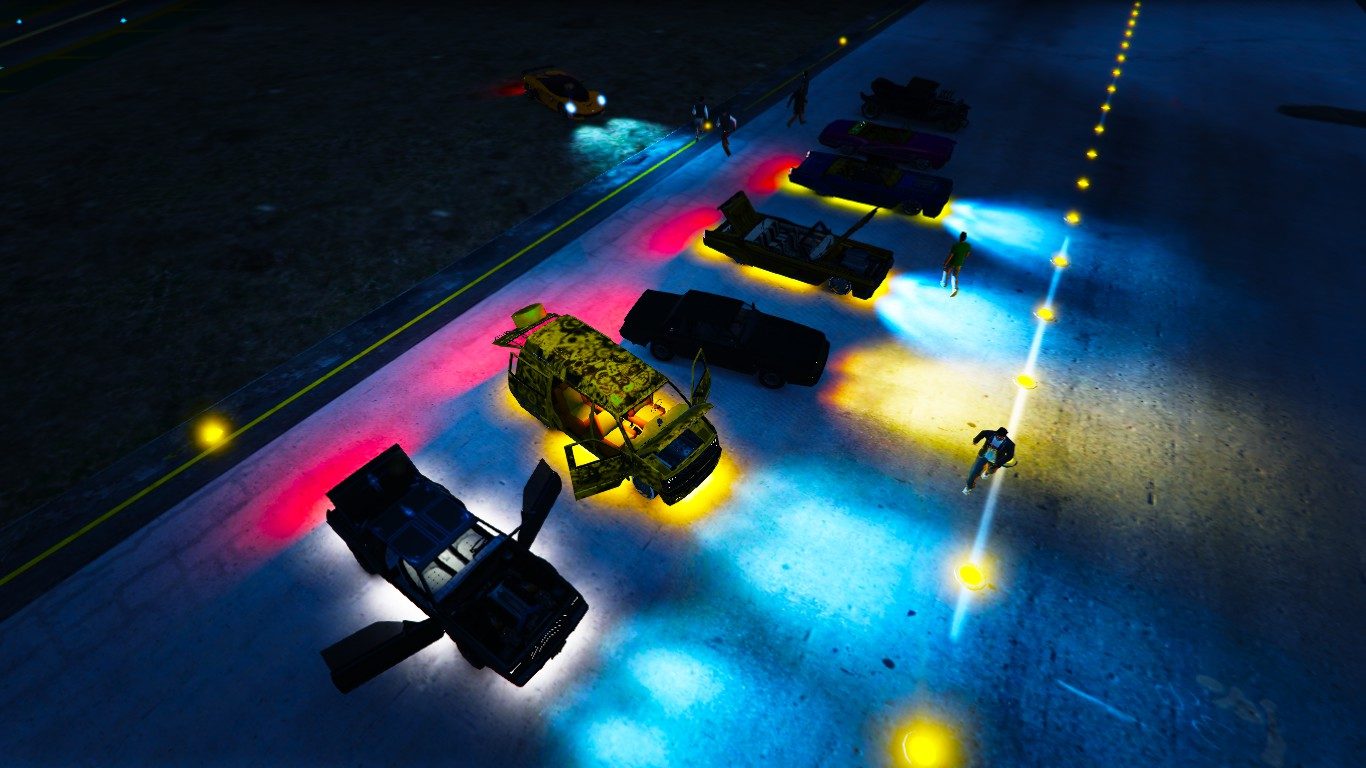 Lights flicker on the runway 13
