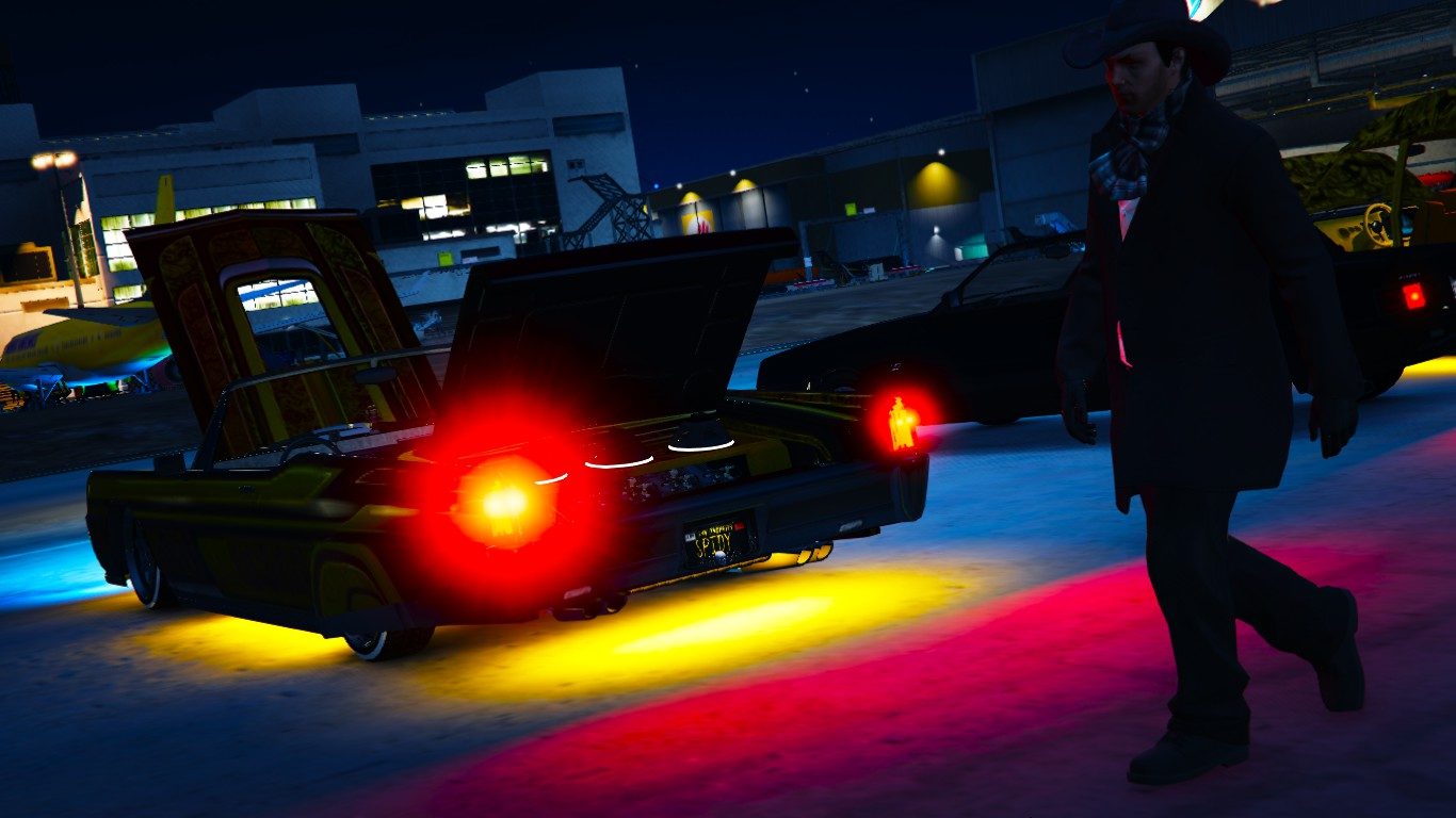 Lights flicker on the runway 6