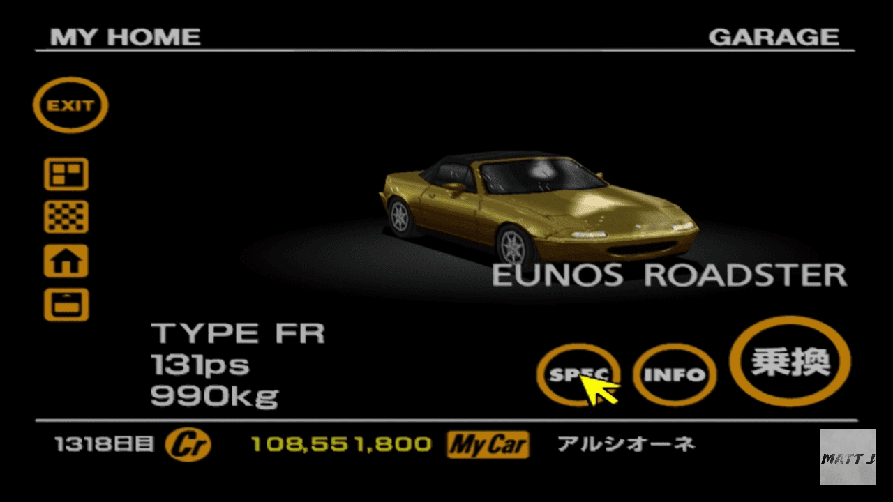 Mazda Eunos Roadster gold w/black softop