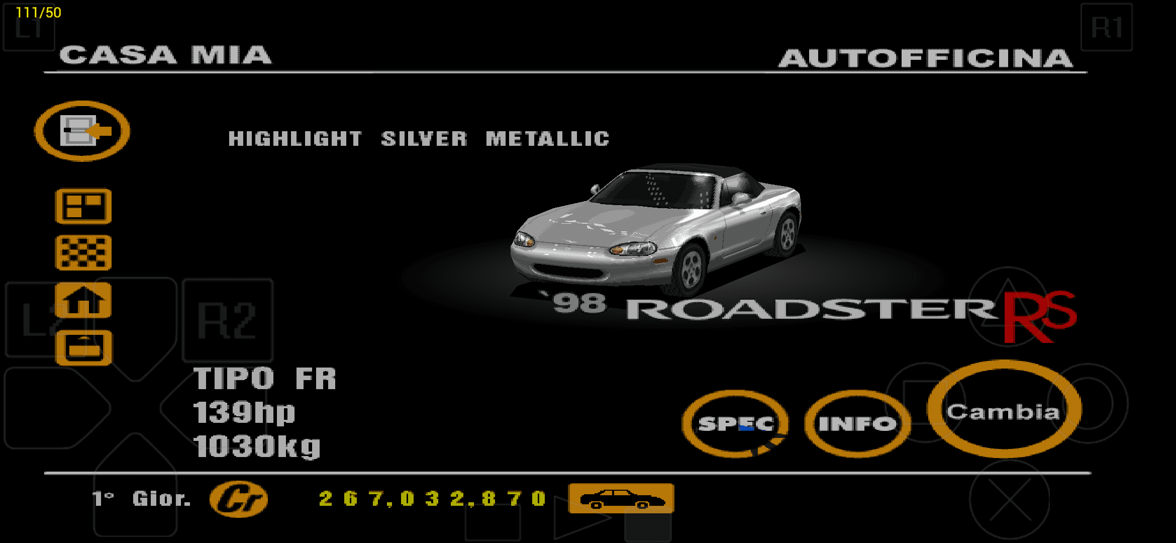 Mazda Eunos Roadster RS '98 Highlight Silver Metallic