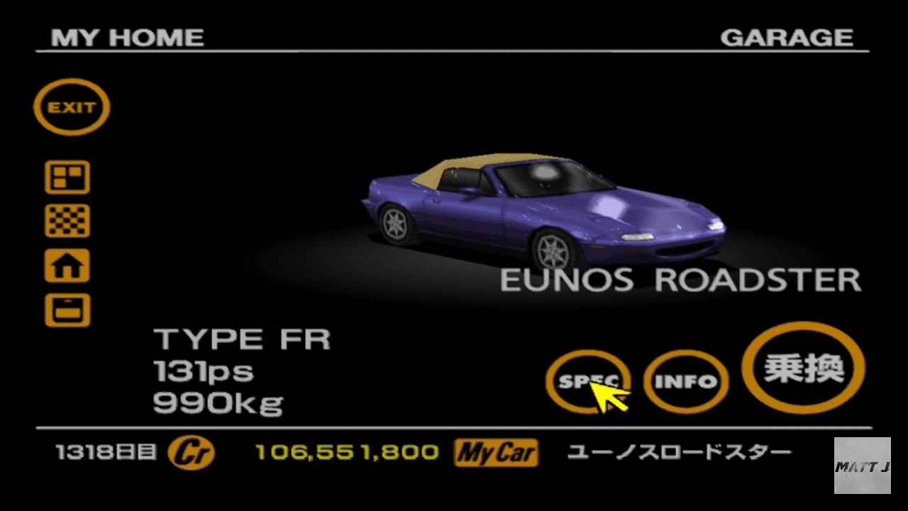 Mazda Eunos Roadster violet w/beige softop