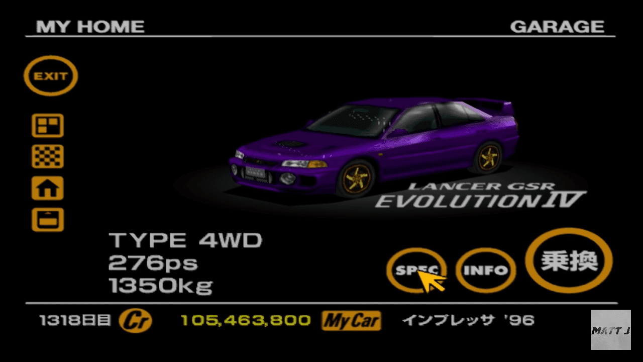 Mitsubishi Lancer Evolution IV GSR purple