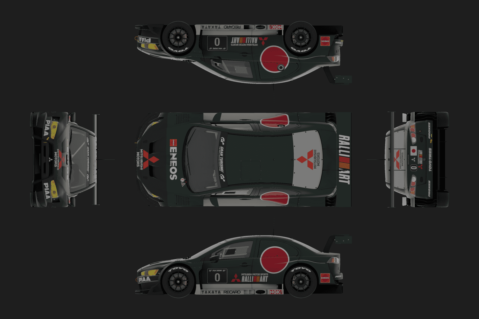 Mitsubishi Zero Lancer Evo Plan View