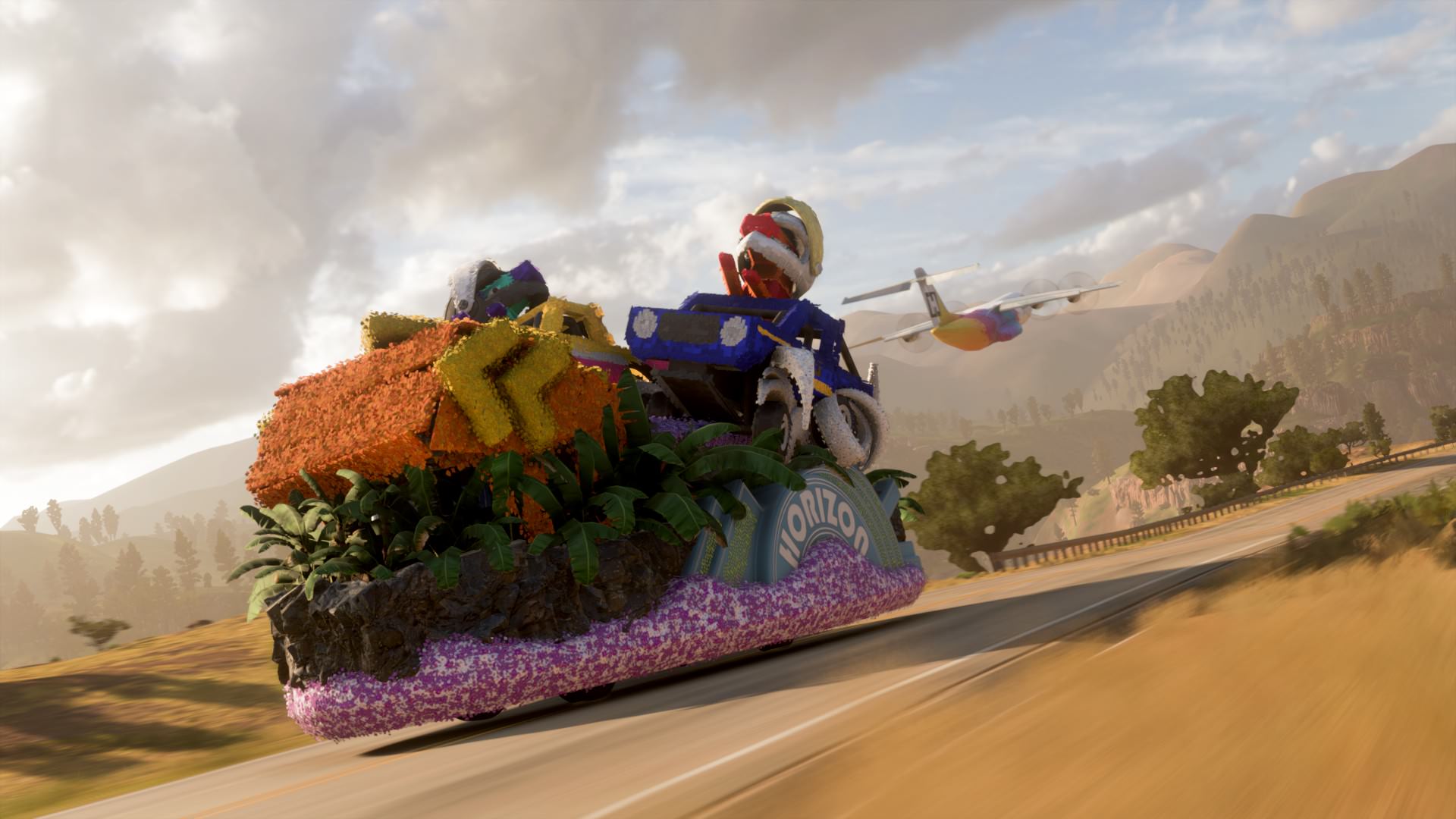 Nothing out of place here with this Festival de la Luna parade float going at 150 MPH