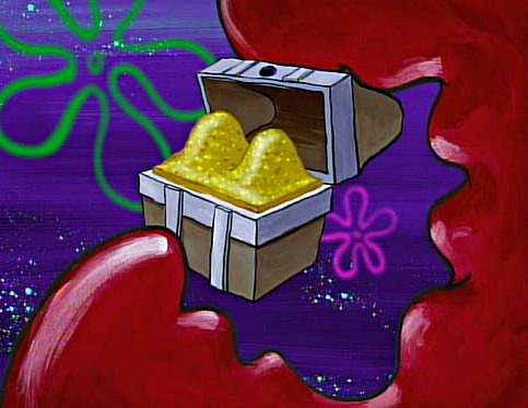 Plastic replica of Flying Dutchman's treasure
