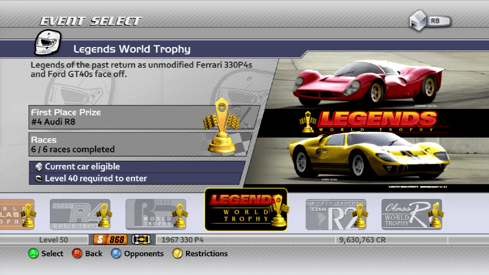 Professional Series - Legends World Trophy