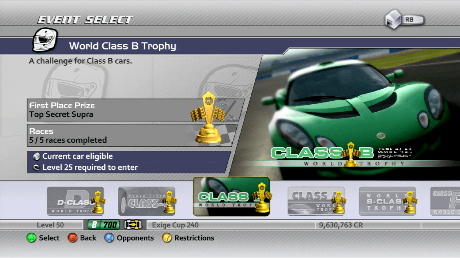 Professional Series - World Class B Trophy