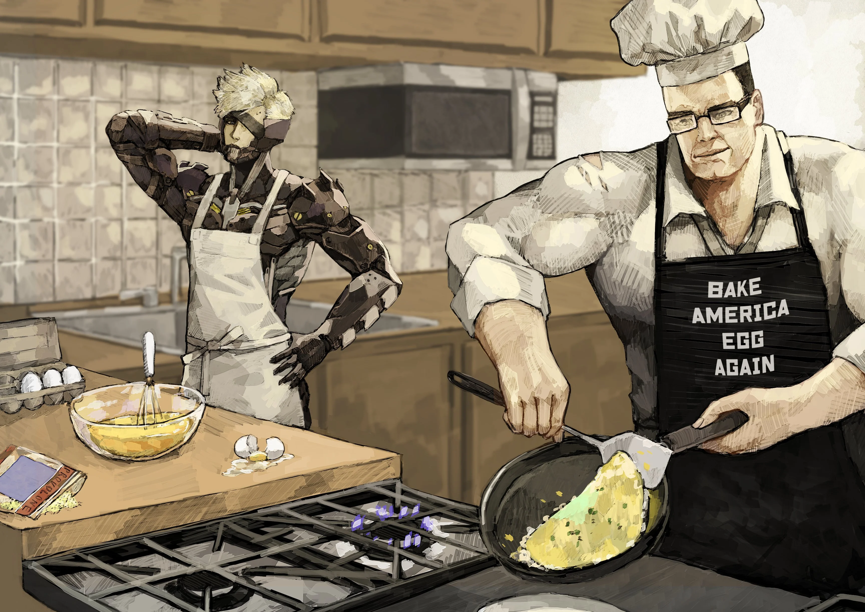 RADN and that Senator Armstrong cooking omelettes in the kitchen