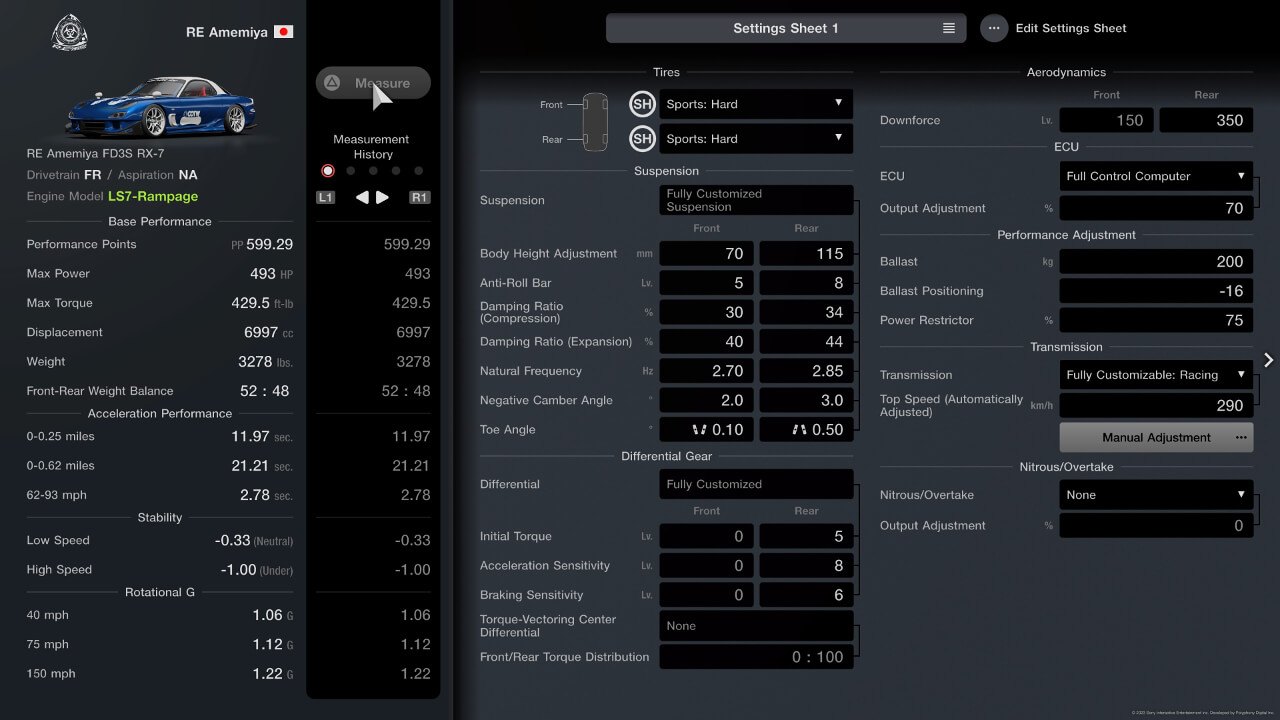REARX Test R Settings