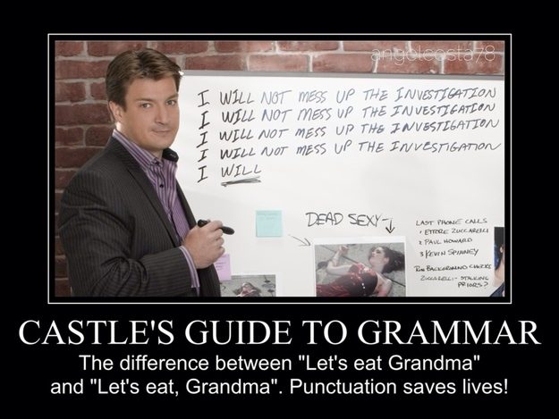 Richard Castle's Guide to Grammar - Commas