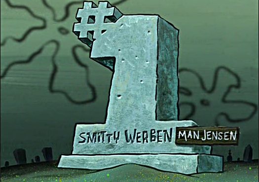 Smitty Werben Jaeger Man Jensen's gravestone.