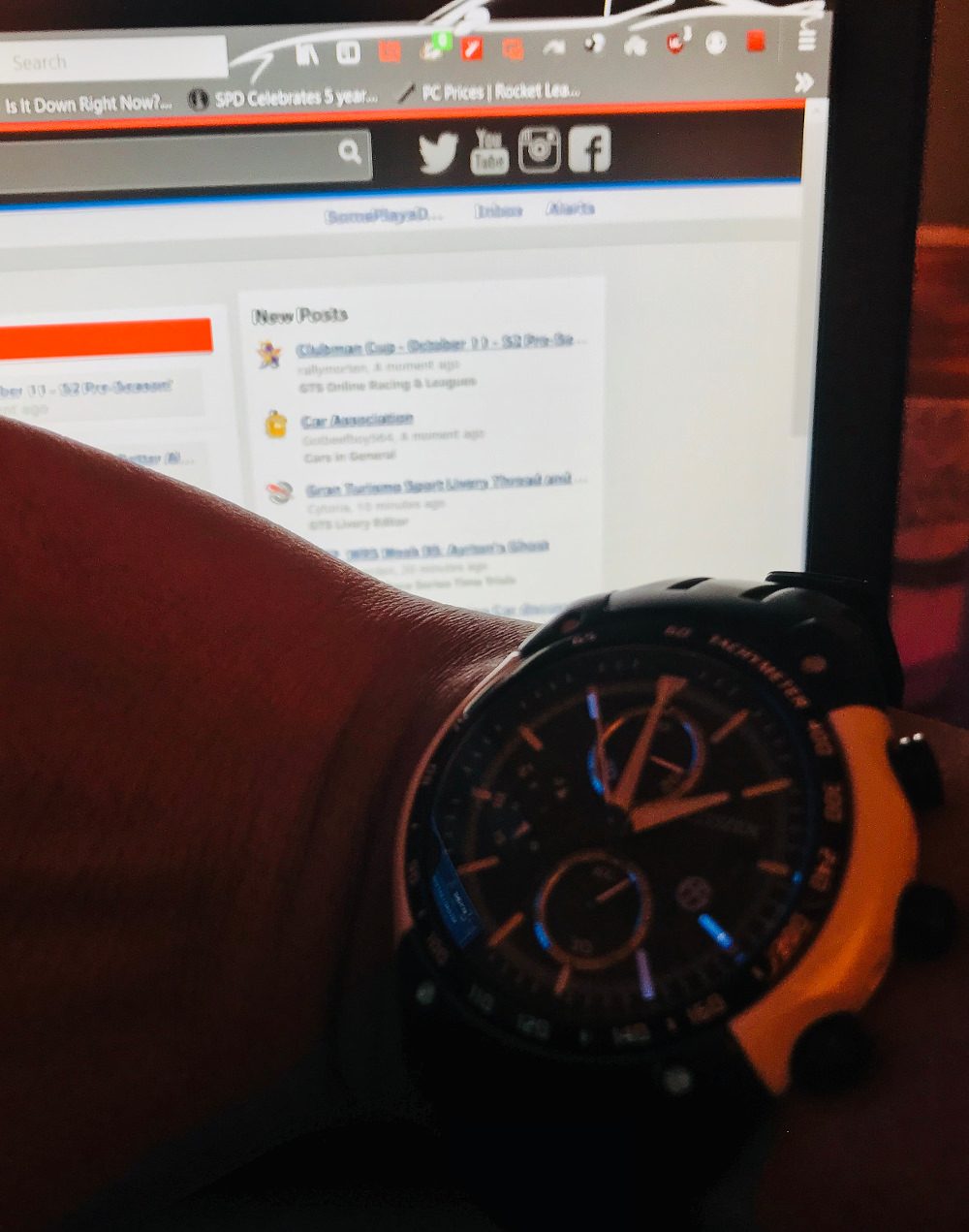 SPD decides to take a quick pic of his new sports car themed Japanese watch