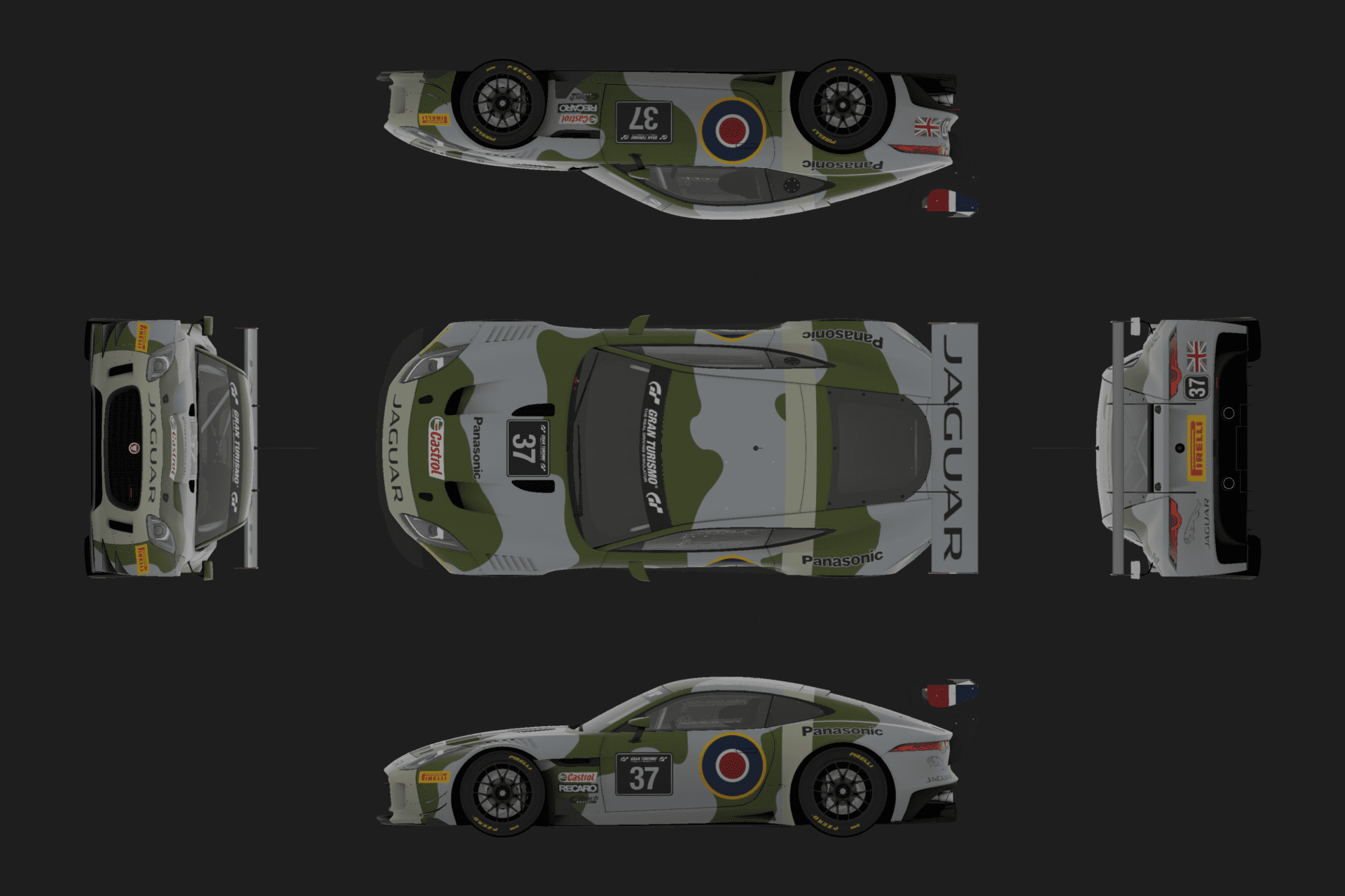 Spitfire Jaguar F-Type Plan View