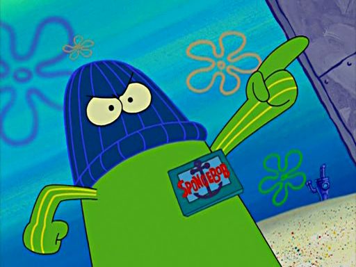 Spongebob robs a bank