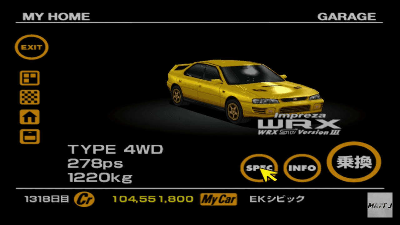 Subaru Impreza WRX STi Version III yellow