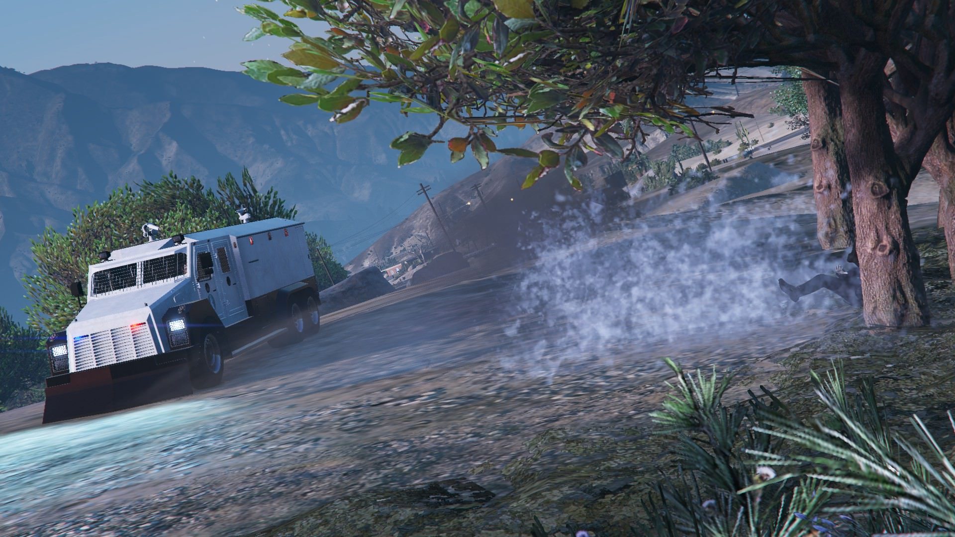 The GTPD Riot Van controlling the chaos (that is my poor friend who got washed up so much he died) 5