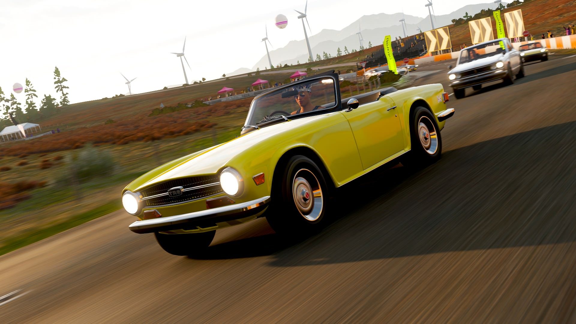 There's also a bunch of old British convertible cars in this game