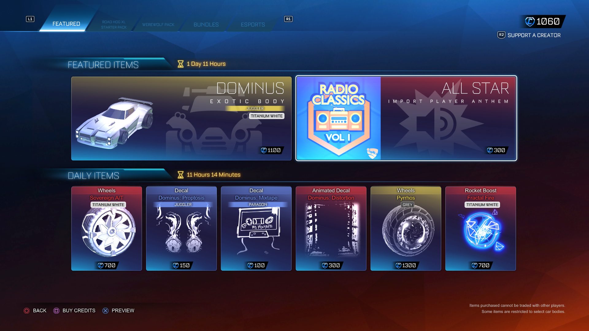 Today in the Rocket League store comes an anthem that comes in as a tool in the shed that's not the sharpest
