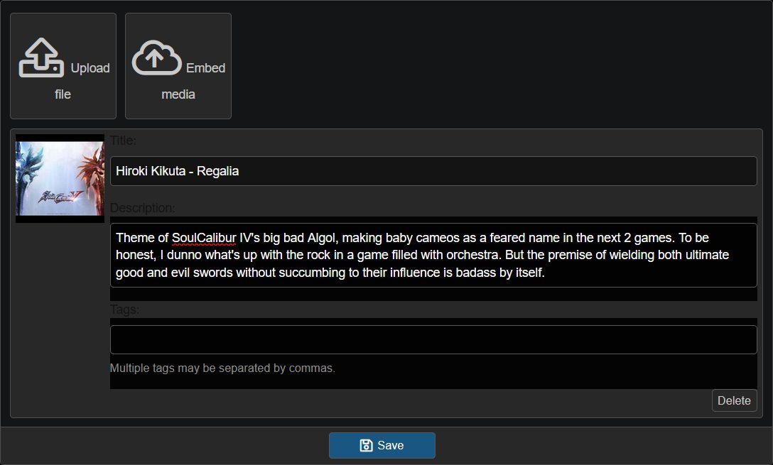 Uploading a new media object in GTPlanet Dark Mode has improved