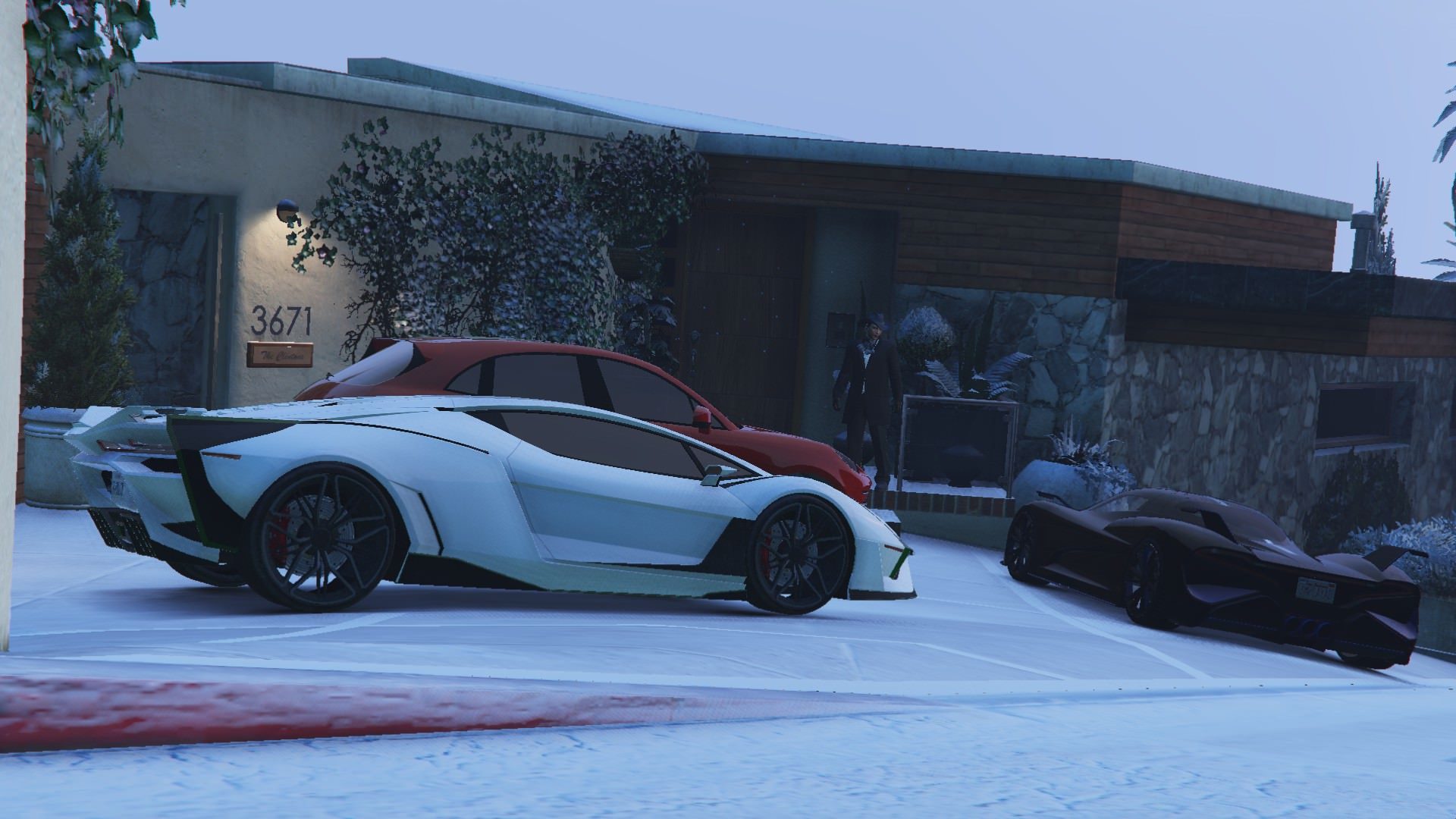 Visiting fellow co-worker Franklin on an icy Los Santos day 3
