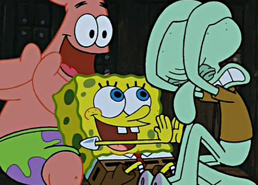 Welcoming Squidward in a club he wouldn't fit in