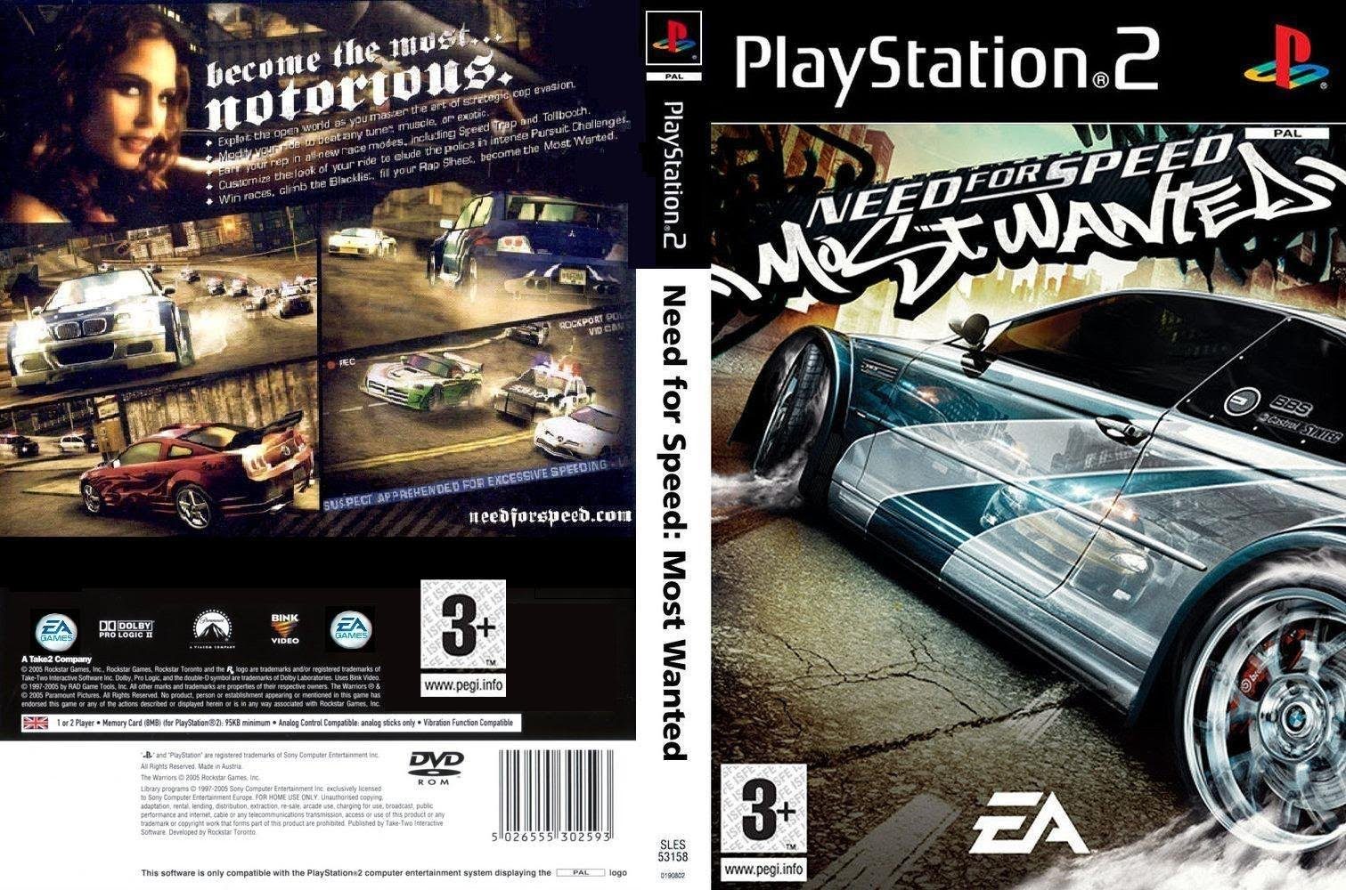 Need for Speed Most Wanted 2005: Paramount logo on UK version cover