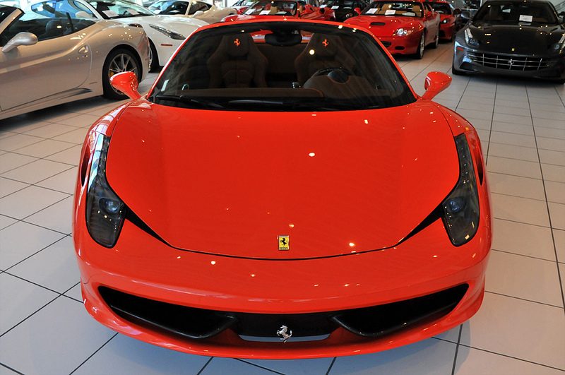 The Ferrari  red  colors  