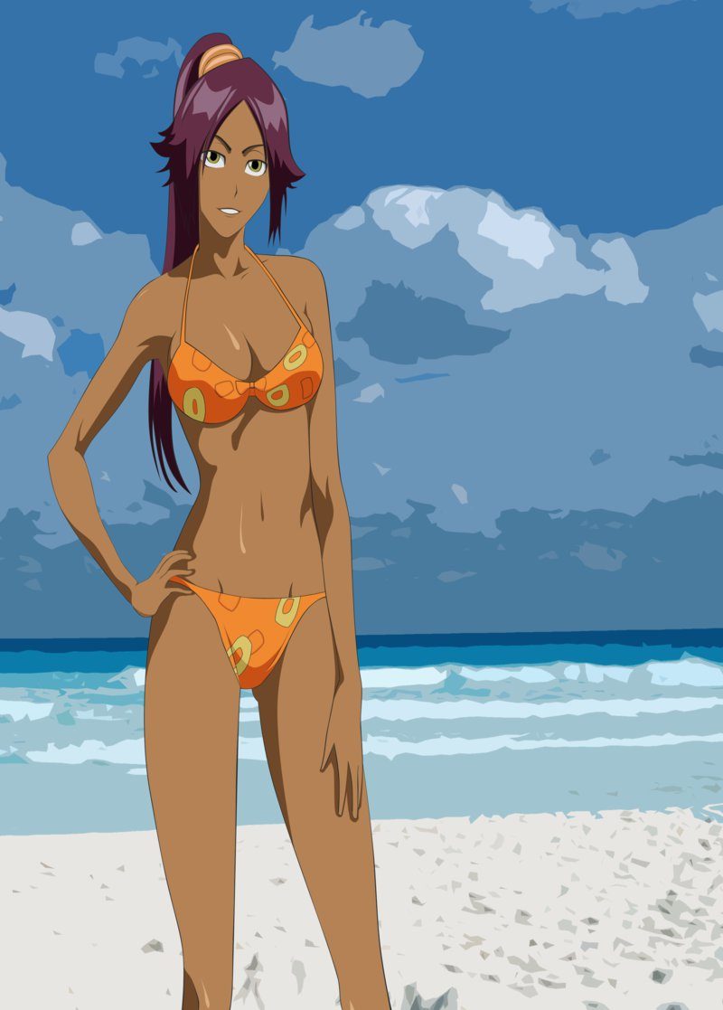 Bleach_on_the_Beach Yoruichi_by_Evidoes.png.