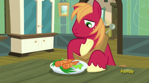 993801__safe_solo_animated_screencap_big+macintosh_carrot_silly+pony_discovery+family_plate_brotherhooves+social.gif