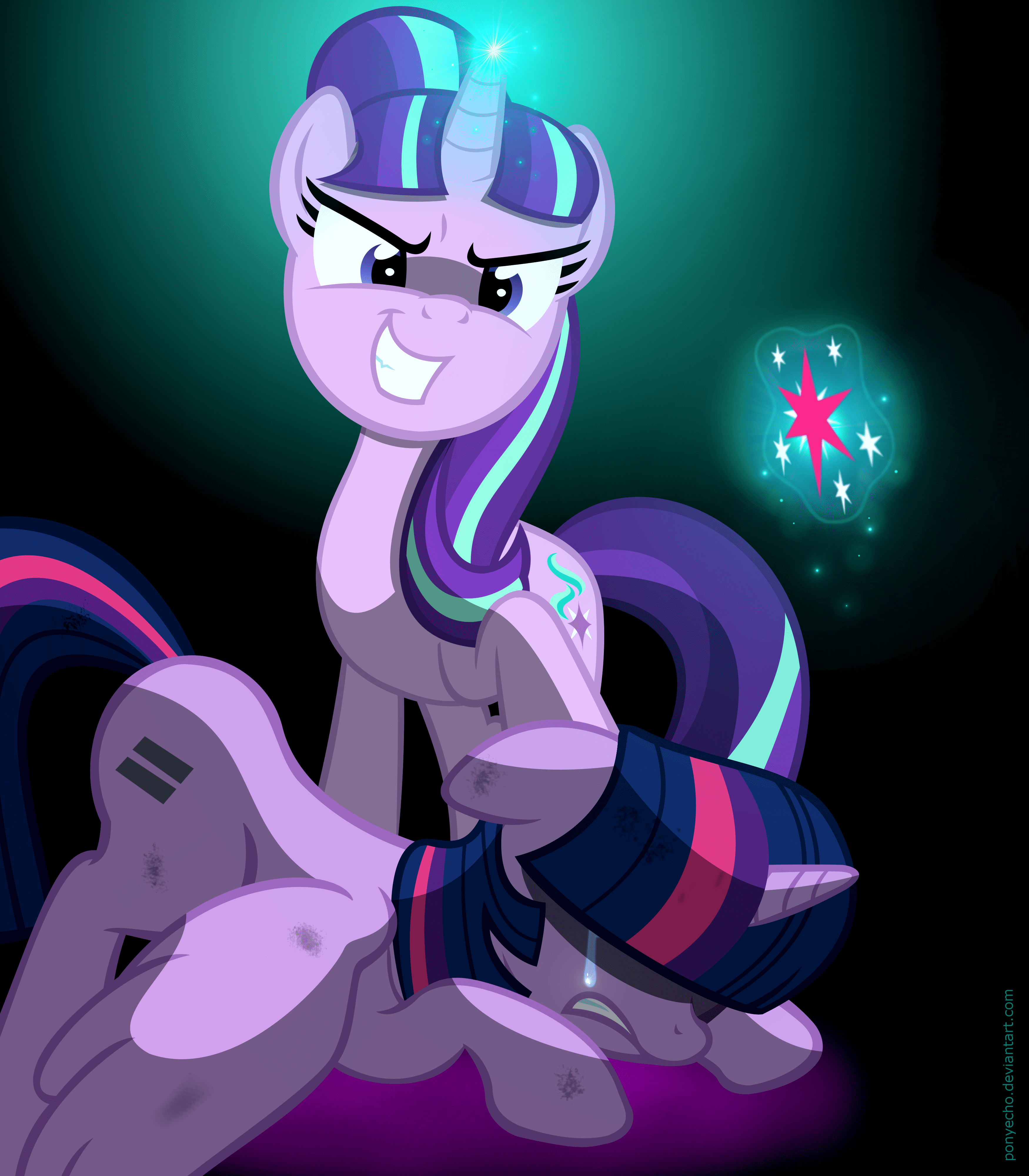 957263__safe_twilight+sparkle_princess+twilight_magic_crying_starlight+glimmer_drama+in+the+comments_bad+end_equal+cutie+mark_artist-colon-ponyecho.png