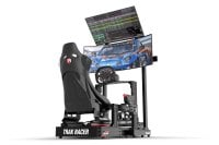 Freestanding Dual (2) Monitor Stand – Up to 80" Display for Sim Racing, Flight Simulation & Truck Simulators