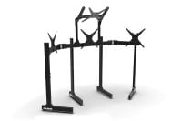 Freestanding Quad (4) Monitor Stand with Extra Leg Supports – Up to 55" Displays for Sim Racing, Flight Simulation & Truck Simulators, view 3